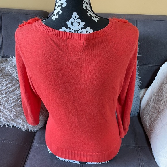 NEW YORK & COMPANY Orange Cardigan Size M - Picture 6 of 8